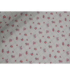 Muselina flores rojas algodón 140 cm ligera