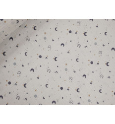 Muselina algodón lunas y estrellas | Doble gasa suave