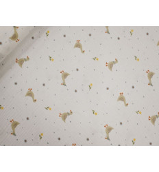 Muselina algodón patitos | Doble gasa infantil suave
