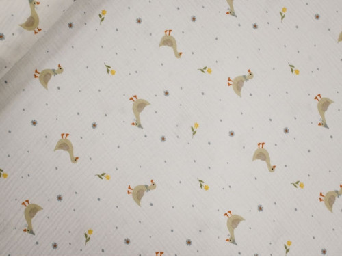 Muselina algodón patitos | Doble gasa infantil suave