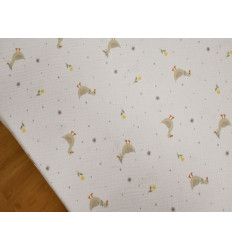 Muselina algodón patitos | Doble gasa infantil suave