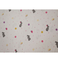 Muselina algodón conejitos | Doble gasa infantil suave