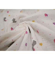 Muselina algodón conejitos | Doble gasa infantil suave