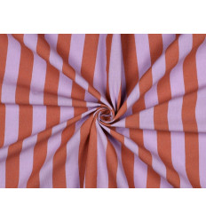 Algodón De Rayas Tejidas Teja y Lila – Ligera 135 Gr/m²