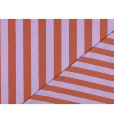 Algodón De Rayas Tejidas Teja y Lila – Ligera 135 Gr/m²
