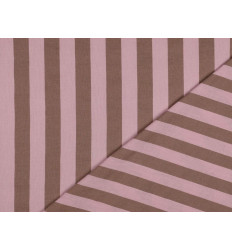 Algodón rayas rosa/marrón 135g | Loneta ligera