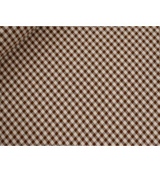 Vichy seersucker marrón rosa | Tela verano 150 cm