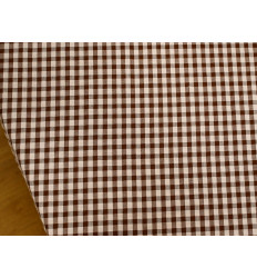 Vichy seersucker marrón rosa | Tela verano 150 cm