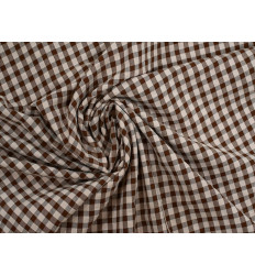 Vichy seersucker marrón rosa | Tela verano 150 cm