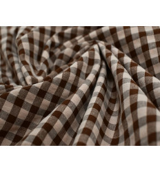 Vichy seersucker marrón rosa | Tela verano 150 cm