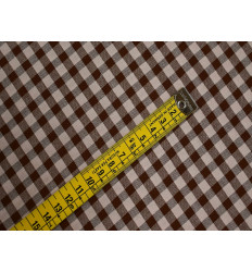 Vichy seersucker marrón rosa | Tela verano 150 cm