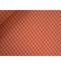 Vichy seersucker naranja salmón | Tela verano