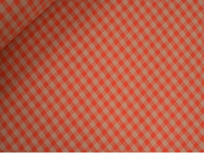 Vichy seersucker naranja salmón | Tela verano