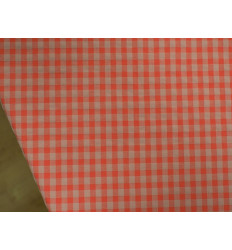 Vichy seersucker naranja salmón | Tela verano