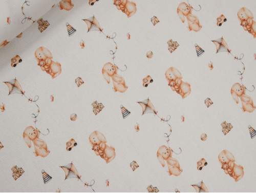 Piqué Canutillo Bebé Algodón 100% | Estampado conejitos