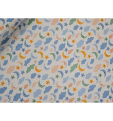 Piqué bebé lunas estrellas algodón 150 gr | Canutillo