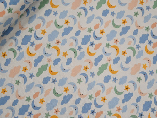 Piqué bebé lunas estrellas algodón 150 gr | Canutillo