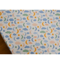 Piqué bebé lunas estrellas algodón 150 gr | Canutillo