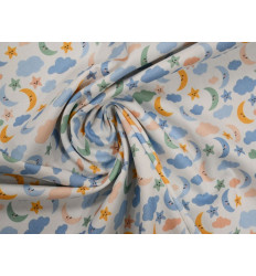 Piqué bebé lunas estrellas algodón 150 gr | Canutillo