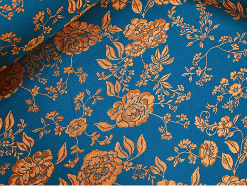 Jacquard Floral Azul | Elegancia Resistencia y Tradición Textil