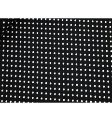 Tela Koshibo Negra con Lunares Blancos – Crepe Ligero Fluido