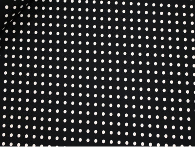 Tela Koshibo Negra con Lunares Blancos – Crepe Ligero Fluido