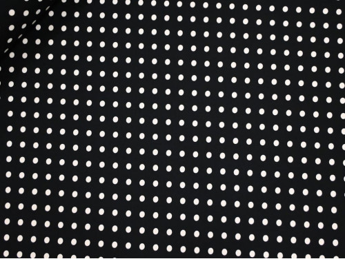 Tela Koshibo Negra con Lunares Blancos – Crepe Ligero Fluido