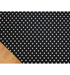 Tela Koshibo Negra con Lunares Blancos – Crepe Ligero Fluido