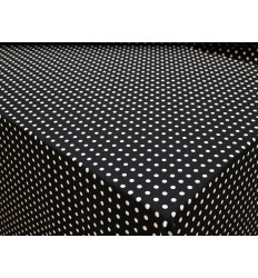 Tela Koshibo Negra con Lunares Blancos – Crepe Ligero Fluido