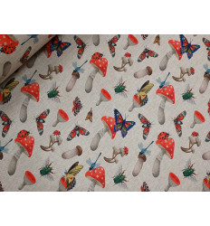 Loneta Estampada de Seta y Mariposas - 280cm Ancho