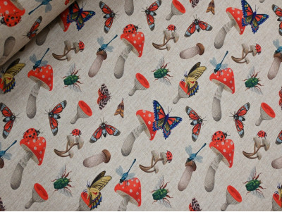 Loneta Estampada de Seta y Mariposas - 280cm Ancho