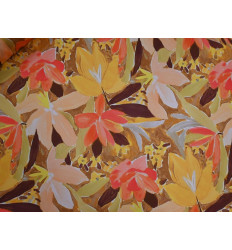 Satén Elástico Estampado Floral Otoñal