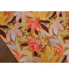 Satén Elástico Estampado Floral Otoñal