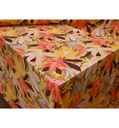 Satén Elástico Estampado Floral Otoñal