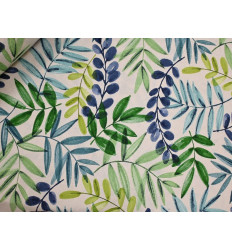 Loneta Hojas Verde Azul 280 cm | Tela Decorativa
