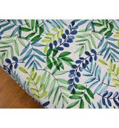 Loneta Hojas Verde Azul 280 cm | Tela Decorativa
