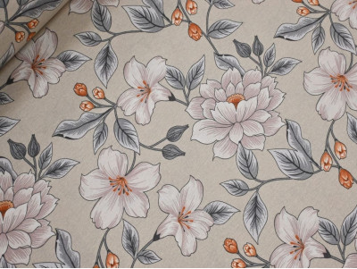 Loneta Floral Beige 280 cm | Tela Decoración y Cortinas