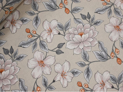 Loneta Floral Beige 280 cm | Tela Decoración y Cortinas