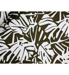 Crepé Tropical Verde Caqui | Tela Fluida Estampada