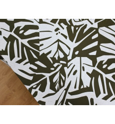 Crepé Tropical Verde Caqui | Tela Fluida Estampada