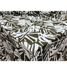 Crepé Tropical Verde Caqui | Tela Fluida Estampada