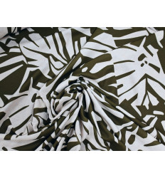 Crepé Tropical Verde Caqui | Tela Fluida Estampada