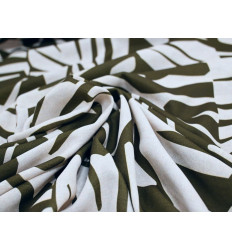 Crepé Tropical Verde Caqui | Tela Fluida Estampada