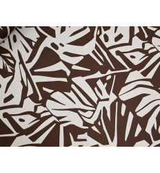 Crepé Tropical Marrón Chocolate y Beige | Tela Fluida