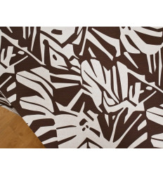 Crepé Tropical Marrón Chocolate y Beige | Tela Fluida