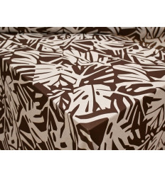 Crepé Tropical Marrón Chocolate y Beige | Tela Fluida