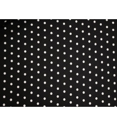 Polilino Negro con Lunares Blancos – Tejido con Caída y Estructura 150 Gr/m²