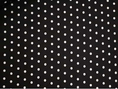 Polilino Negro con Lunares Blancos – Tejido con Caída y Estructura 150 Gr/m²