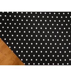 Polilino Negro con Lunares Blancos – Tejido con Caída y Estructura 150 Gr/m²