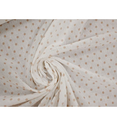 Polilino Beige con Lunares Camel | Tela Efecto Lino